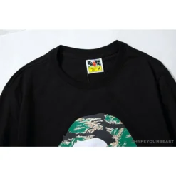 Hypeyourbeast BAPE Tiger Pattern Camouflage Ape Initials Tee Shirt 'BLACK' Clothes