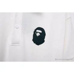 Hypeyourbeast Clothes BAPE Classic Ape Head Print Versatile Polo Shirt 'WHITE'