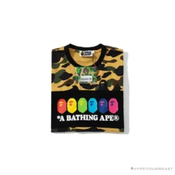 Hypeyourbeast Clothes BAPE KIDS Color Ape Head Camouflage Tee Shirt 'YELLOW'