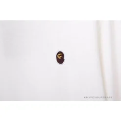 Hypeyourbeast BAPE Classic Ape Head Embroidered Long Sleeve Shirt 'WHITE' Clothes 10 Hypeyourbeast BAPE Classic Ape Head Embroidered Long Sleeve Shirt 'WHITE' Clothes