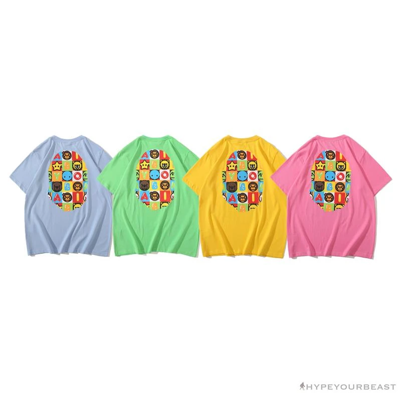 Hypeyourbeast BAPE Baby Milo Color Square Ape Head Tee Shirt 'BLUE' Clothes 6 Hypeyourbeast BAPE Baby Milo Color Square Ape Head Tee Shirt 'BLUE' Clothes