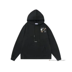 HypeYourBeast Off White Hoodie Jabba Flower - Black Hoodies & Jackets