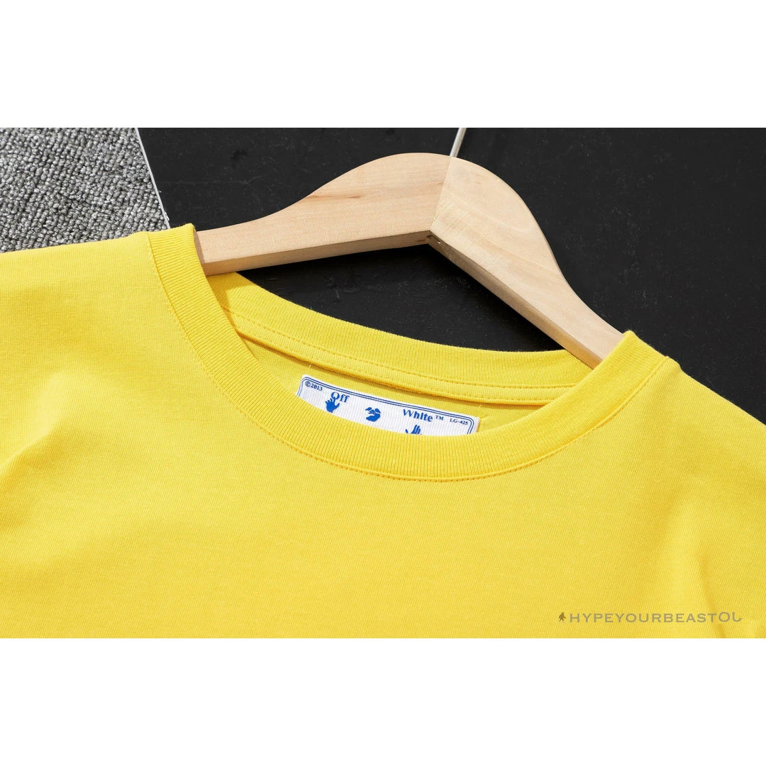 Hypeyourbeast OFF-WHITE Spray Paint Arrow Tee Shirt 'YELLOW' 3 Hypeyourbeast OFF-WHITE Spray Paint Arrow Tee Shirt 'YELLOW'
