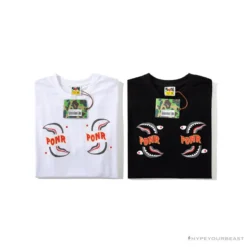 Hypeyourbeast BAPE Shark Head PONR Tee Shirt 'BLACK' Clothes