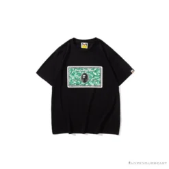 Hypeyourbeast Clothes BAPE Spoof Dollar Bill Tee Shirt 'BLACK'