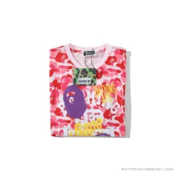 Hypeyourbeast BAPE Ape Head Star Camouflage Shading Tee Shirt 'PINK' Clothes
