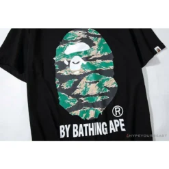 Hypeyourbeast BAPE Tiger Pattern Camouflage Ape Initials Tee Shirt 'BLACK' Clothes