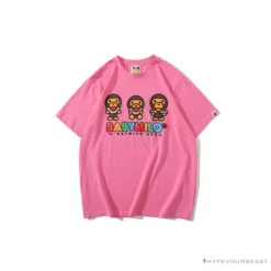 Hypeyourbeast Clothes BAPE Baby Milo Watermelon Little Monkey Tee Shirt 'PINK'