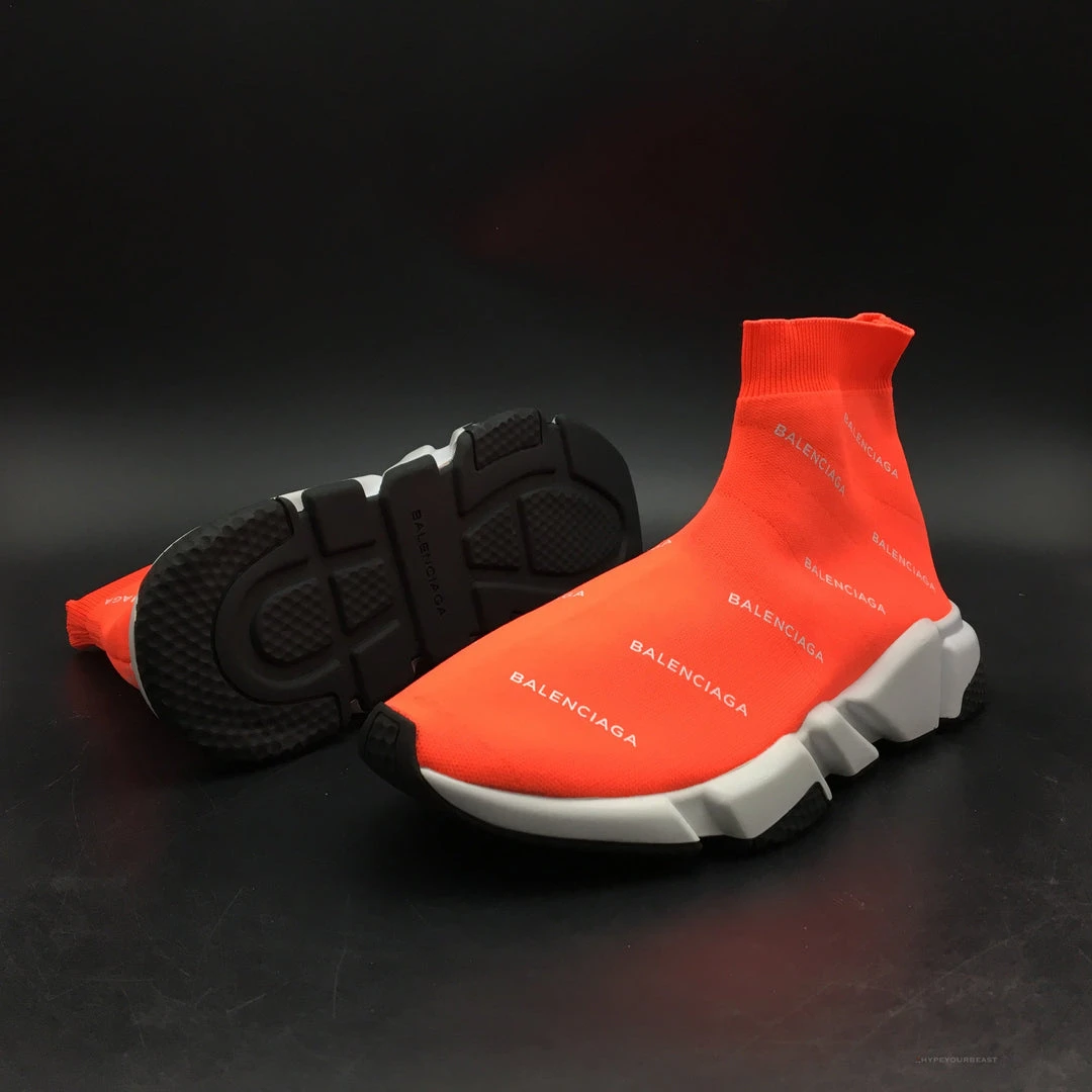 Hypeyourbeast BCG Sock Sneakers Logo Print Red / White Balenciaga 9 Hypeyourbeast BCG Sock Sneakers Logo Print Red / White Balenciaga