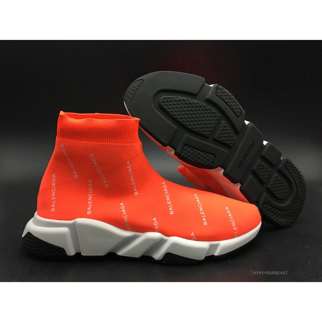 Hypeyourbeast BCG Sock Sneakers Logo Print Red / White Balenciaga 1 Hypeyourbeast BCG Sock Sneakers Logo Print Red / White Balenciaga