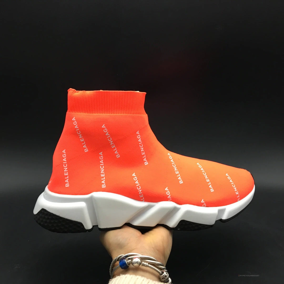 Hypeyourbeast BCG Sock Sneakers Logo Print Red / White Balenciaga 4 Hypeyourbeast BCG Sock Sneakers Logo Print Red / White Balenciaga
