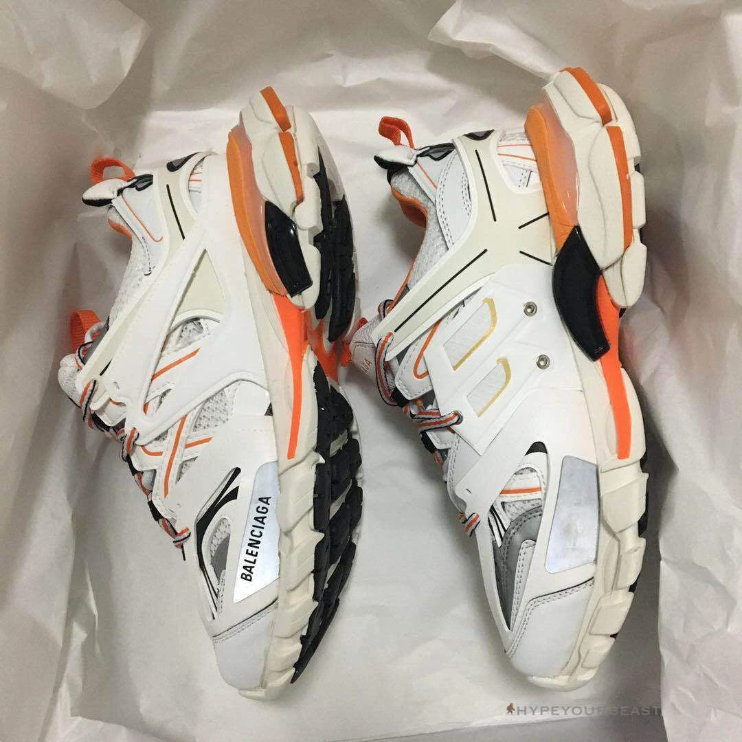 Hypeyourbeast BCG Track Sneakers White / Orange Balenciaga 7 Hypeyourbeast BCG Track Sneakers White / Orange Balenciaga