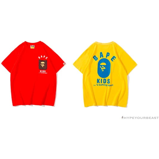 Hypeyourbeast BAPE KIDS Small Net Pocket Ape Man Head Tee Shirt 'YELLOW' Clothes 20 Hypeyourbeast BAPE KIDS Small Net Pocket Ape Man Head Tee Shirt 'YELLOW' Clothes