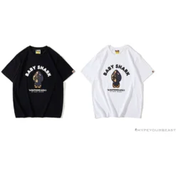 Hypeyourbeast Clothes BAPE Baby Shark Blue Shark Tee Shirt 'WHITE'