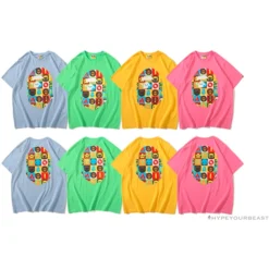 Hypeyourbeast Clothes BAPE Baby Milo Color Square Ape Head Tee Shirt 'PINK'