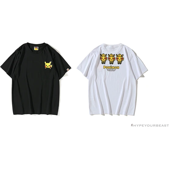 Hypeyourbeast Clothes BAPE Baby Milo Pocket Pikachu Tee Shirt 'WHITE' 6 Hypeyourbeast Clothes BAPE Baby Milo Pocket Pikachu Tee Shirt 'WHITE'