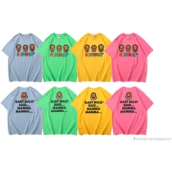 Hypeyourbeast Clothes BAPE Baby Milo Watermelon Little Monkey Tee Shirt 'BLUE'
