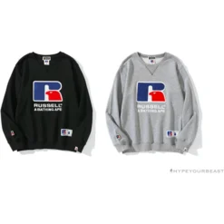 Hypeyourbeast BAPE X RUSSELL ATHLETIC Joint Pullover Long Sleeve Shirt 'GREY' 25 Hypeyourbeast BAPE X RUSSELL ATHLETIC Joint Pullover Long Sleeve Shirt 'GREY'
