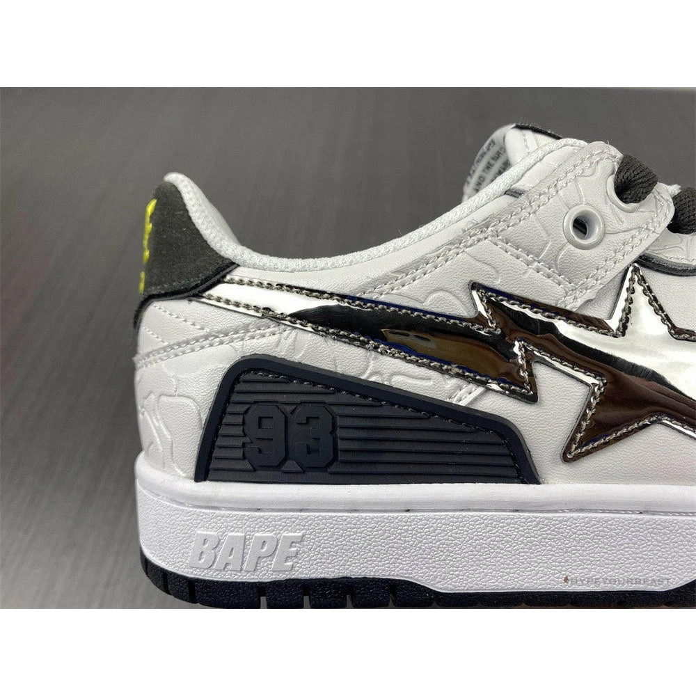 Hypeyourbeast Bape Sta Low Top Sneakers 'White Metallic Silver' 7 Hypeyourbeast Bape Sta Low Top Sneakers 'White Metallic Silver'