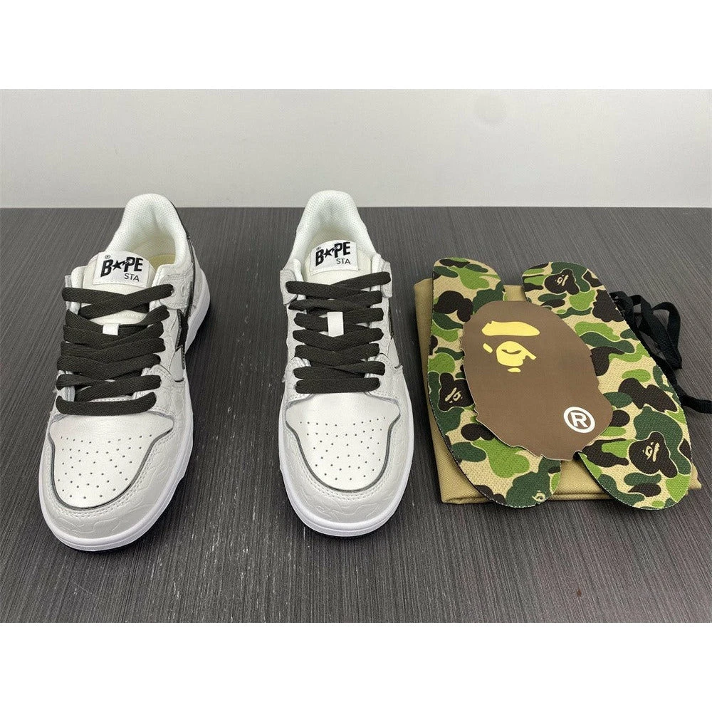 Hypeyourbeast Bape Sta Low Top Sneakers 'White Metallic Silver' 9 Hypeyourbeast Bape Sta Low Top Sneakers 'White Metallic Silver'
