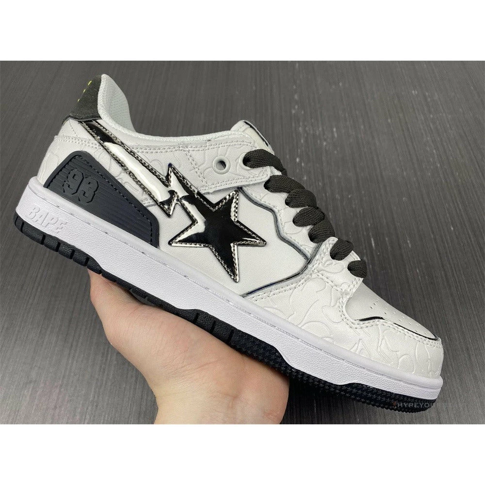 Hypeyourbeast Bape Sta Low Top Sneakers 'White Metallic Silver' 4 Hypeyourbeast Bape Sta Low Top Sneakers 'White Metallic Silver'
