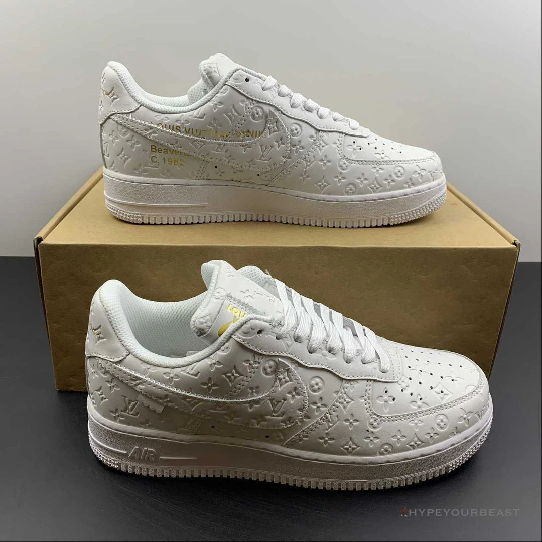 Hypeyourbeast Nike Air Force 1 Low 'LV Monogram White Off-White' 2 Hypeyourbeast Nike Air Force 1 Low 'LV Monogram White Off-White'
