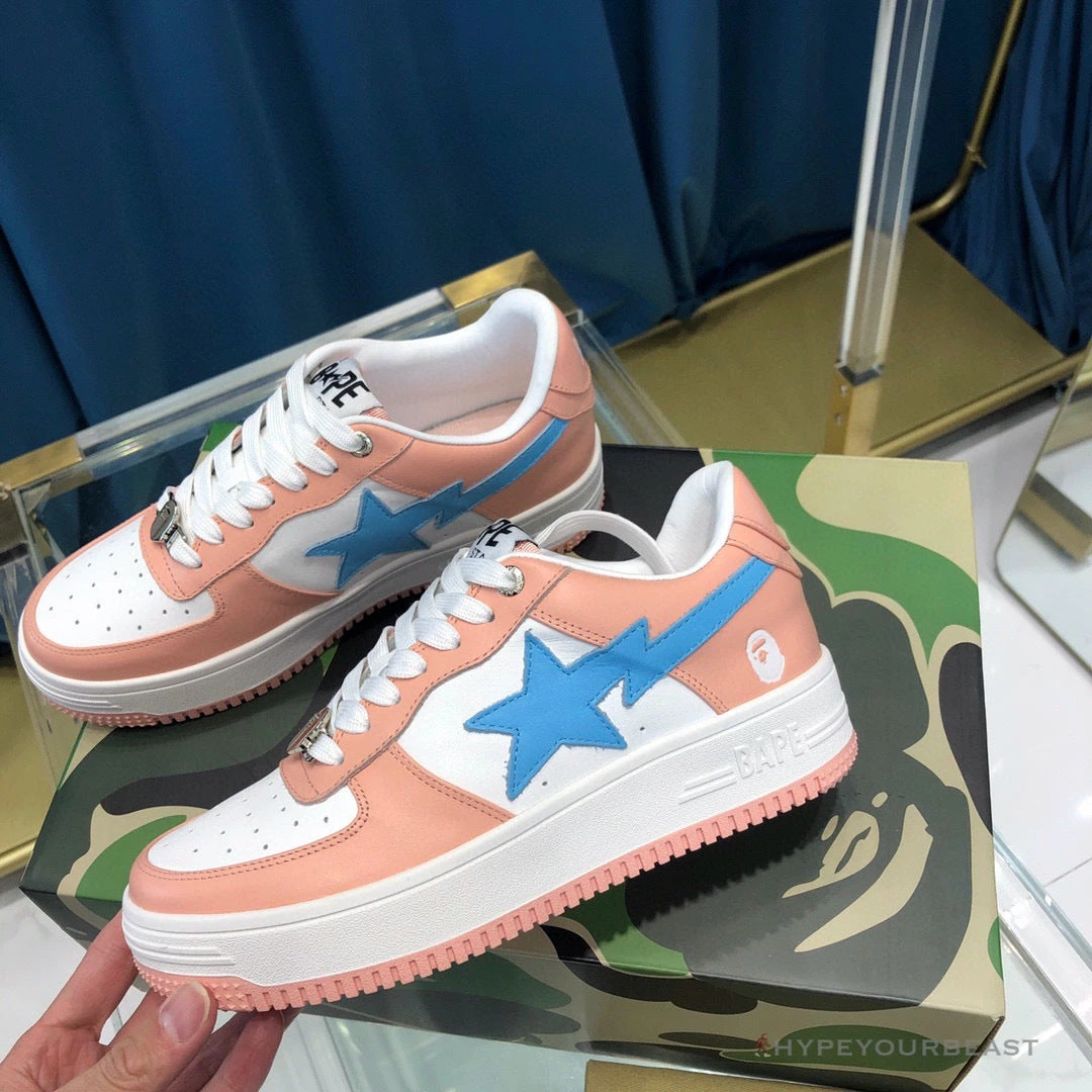 Hypeyourbeast Bape Sta Low Top Sneakers Pastel Pink Blue 3 Hypeyourbeast Bape Sta Low Top Sneakers Pastel Pink Blue