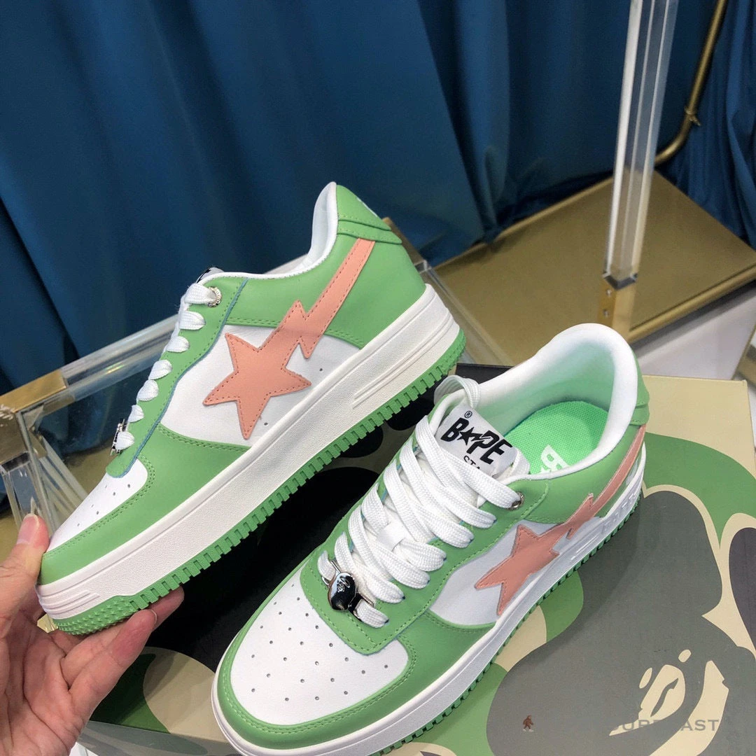 Hypeyourbeast Bape Sta Low Top Sneakers Green Pink 4 Hypeyourbeast Bape Sta Low Top Sneakers Green Pink