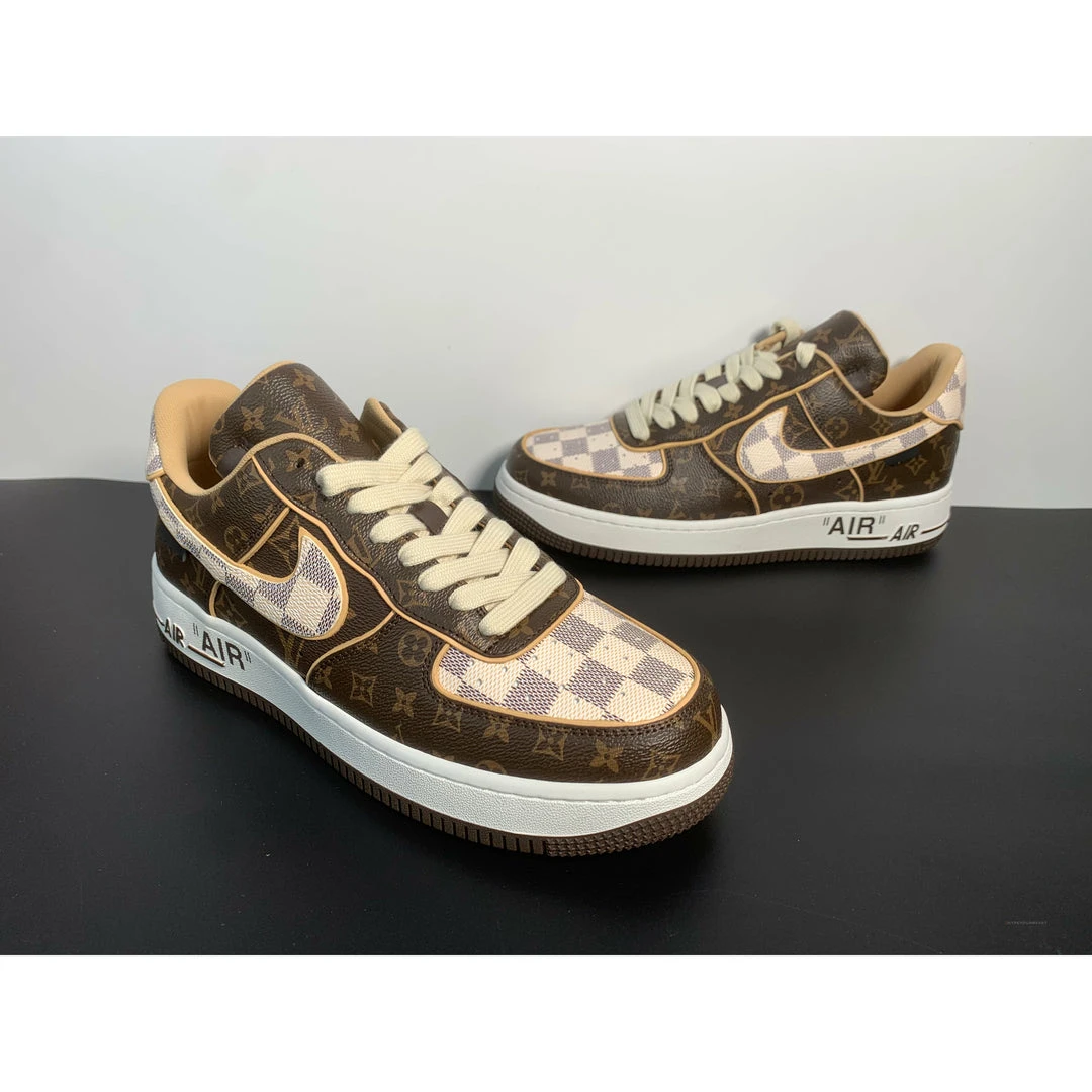 Hypeyourbeast Nike Air Force 1 Low 'LV Monogram Brown Off-White' 1 Hypeyourbeast Nike Air Force 1 Low 'LV Monogram Brown Off-White'