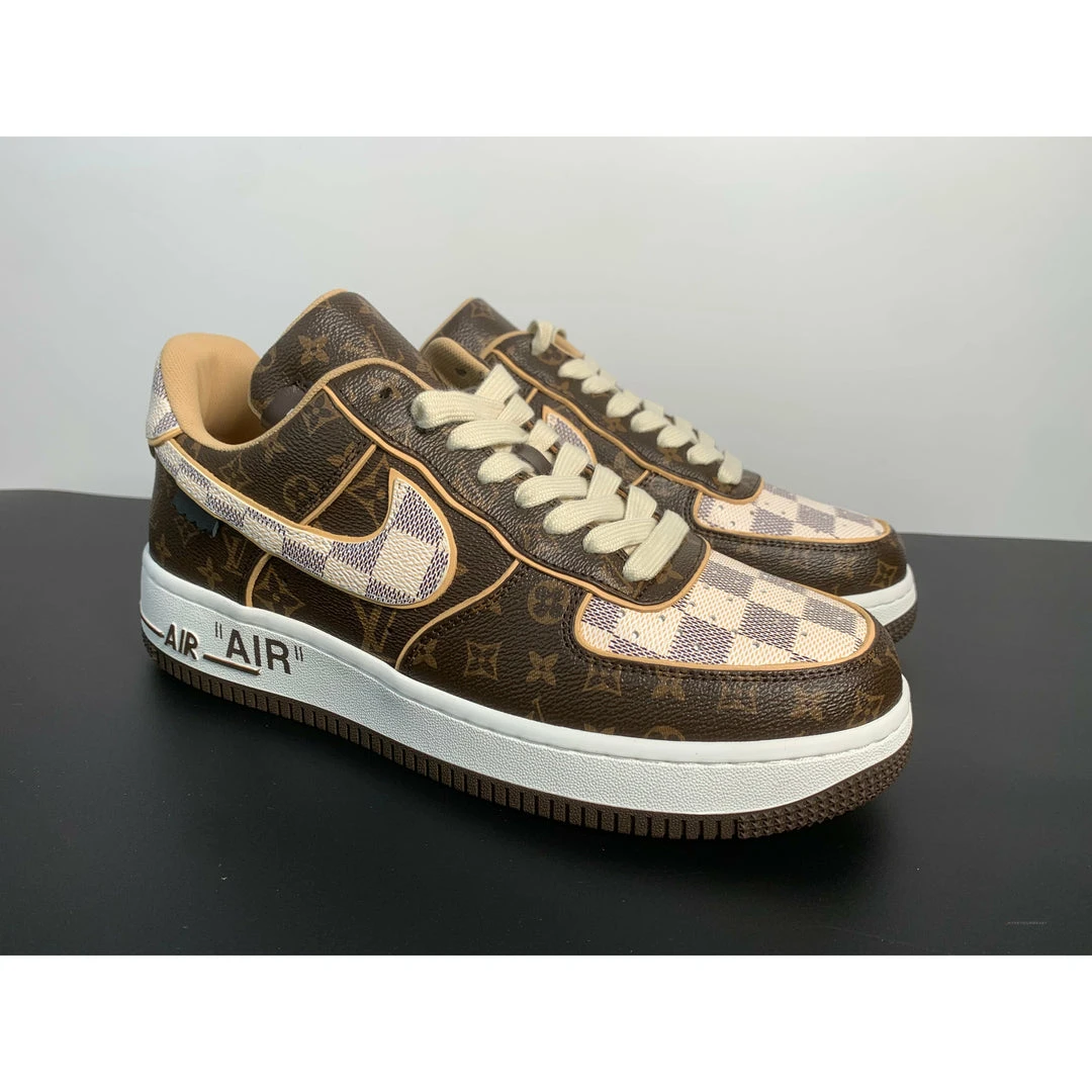 Hypeyourbeast Nike Air Force 1 Low 'LV Monogram Brown Off-White' 3 Hypeyourbeast Nike Air Force 1 Low 'LV Monogram Brown Off-White'