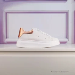Hypeyourbeast Alexander McQueen White / Rose Gold Heel Sneaker