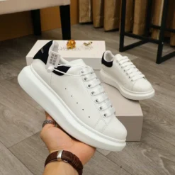 Hypeyourbeast A. Mcqueen Alexander McQueen White / Black Suede Heel Sneaker