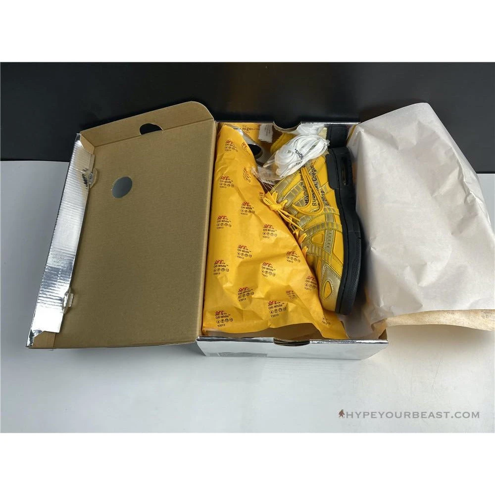 Hypeyourbeast Nike AIr Rubber Dunk Off White 'University Gold' 3 Hypeyourbeast Nike AIr Rubber Dunk Off White 'University Gold'