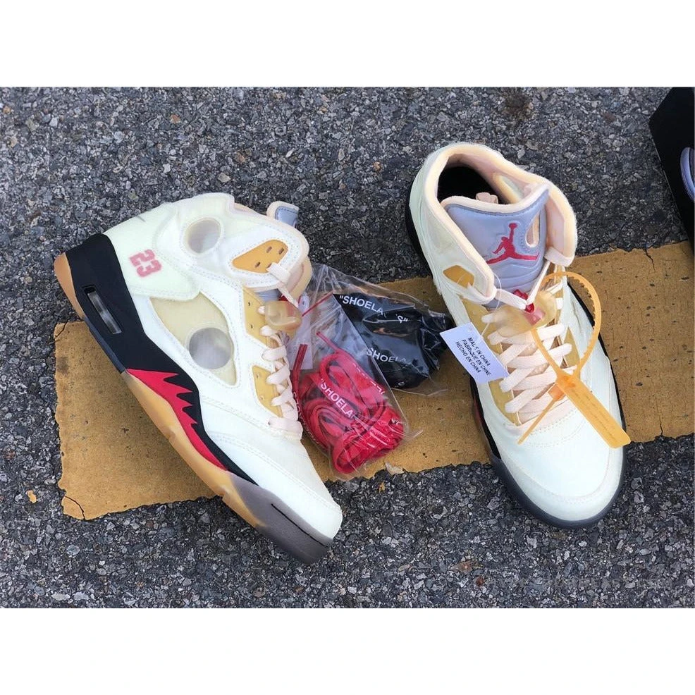 Hypeyourbeast Off White X Air Jordan 5 Sail 6 Hypeyourbeast Off White X Air Jordan 5 Sail