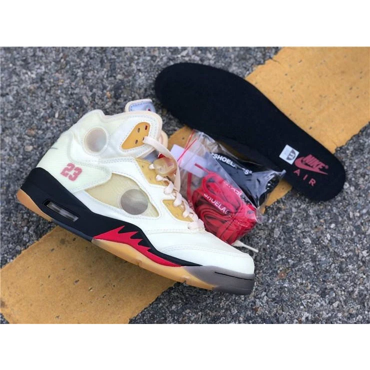 Hypeyourbeast Off White X Air Jordan 5 Sail 5 Hypeyourbeast Off White X Air Jordan 5 Sail