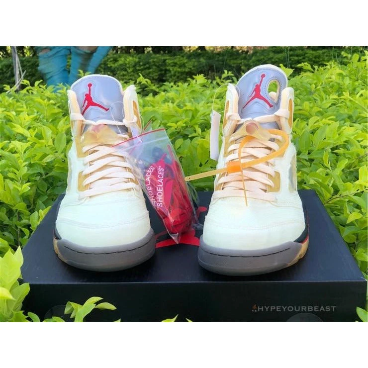 Hypeyourbeast Off White X Air Jordan 5 Sail 11 Hypeyourbeast Off White X Air Jordan 5 Sail