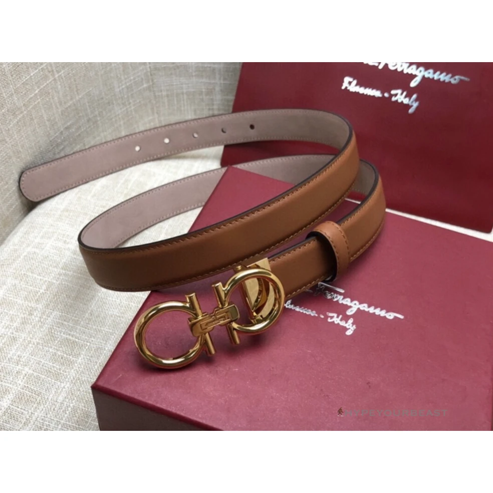 Hypeyourbeast Belts SFG Men's Double G Leather Brown Belt 2 Hypeyourbeast Belts SFG Men's Double G Leather Brown Belt