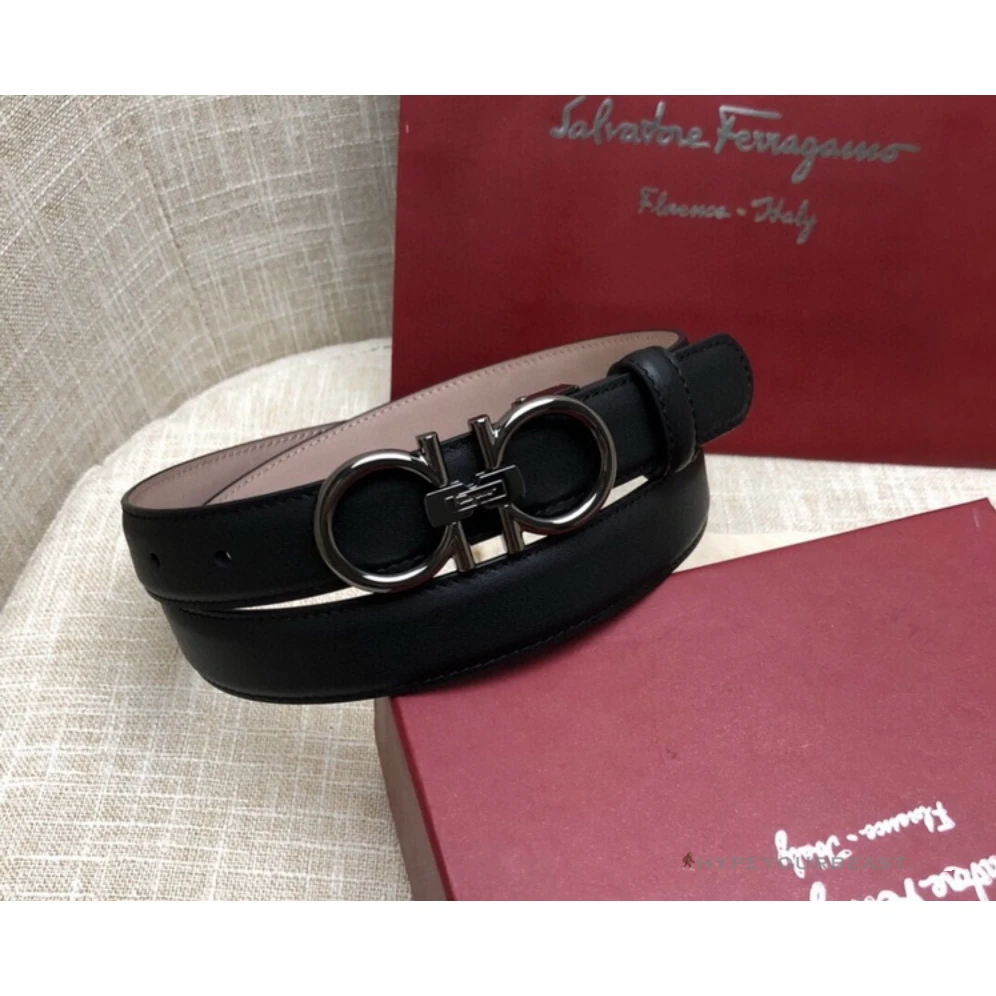 Hypeyourbeast Belts SFG Men's Double G Leather Black Belt 2 Hypeyourbeast Belts SFG Men's Double G Leather Black Belt