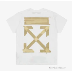 HypeYourBeast Off White Tee Shirt White Gold