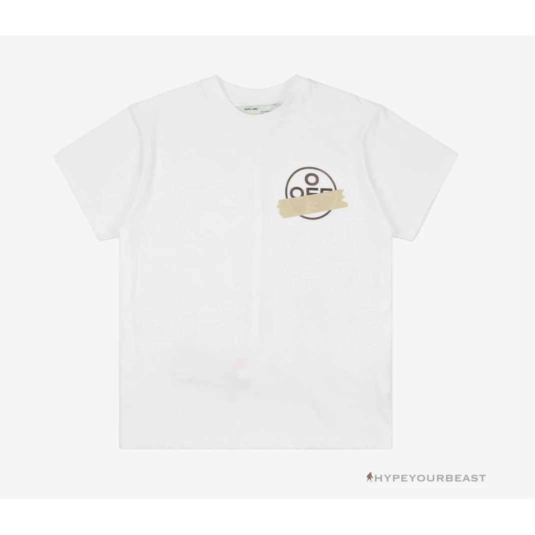 HypeYourBeast Off White Tee Shirt White Gold 2 HypeYourBeast Off White Tee Shirt White Gold