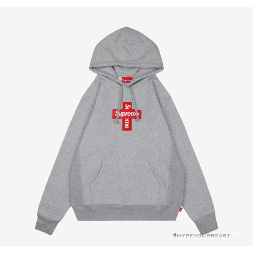 HypeYourBeast Hoodies & Jackets Supreme Cross Box Logo Hoodie Grey 3 HypeYourBeast Hoodies & Jackets Supreme Cross Box Logo Hoodie Grey