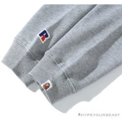 Hypeyourbeast BAPE X RUSSELL ATHLETIC Joint Pullover Long Sleeve Shirt 'GREY' 23 Hypeyourbeast BAPE X RUSSELL ATHLETIC Joint Pullover Long Sleeve Shirt 'GREY'