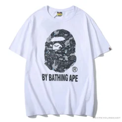 Hypeyourbeast BAPE Starry Sky Camouflage Luminous Great Ape Man Head Tee Shirt 'WHITE'