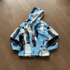 HypeYourBeast Supreme Penguins Hooded Fleece Jacket Blue Hoodies & Jackets 12 HypeYourBeast Supreme Penguins Hooded Fleece Jacket Blue Hoodies & Jackets