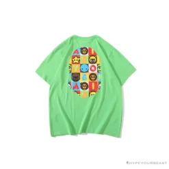 Hypeyourbeast Clothes BAPE Baby Milo Color Square Ape Head Tee Shirt 'GREEN'
