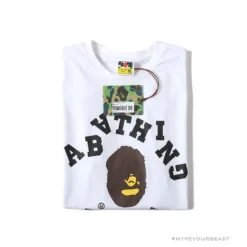 Hypeyourbeast BAPE Messy Letters Upside Down Little Ape Head Tee Shirt 'WHITE'