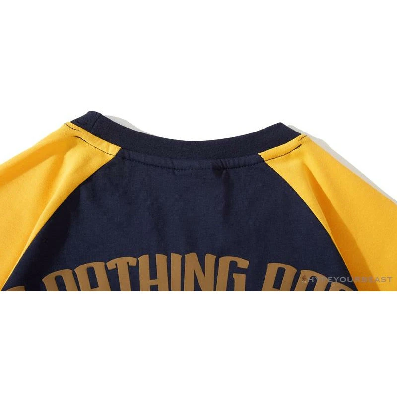 Hypeyourbeast Clothes BAPE Japanese Ninja Ape Man Raglan Sleeve Color Block Tee Shirt 'YELLOW' 8 Hypeyourbeast Clothes BAPE Japanese Ninja Ape Man Raglan Sleeve Color Block Tee Shirt 'YELLOW'