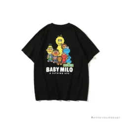 Hypeyourbeast BAPE Baby Milo Sesame Street Plain Tee Shirt 'BLACK'