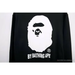 Hypeyourbeast Clothes BAPE Behind The Great Ape-Man Head Long Sleeve Shirt 'BLACK'