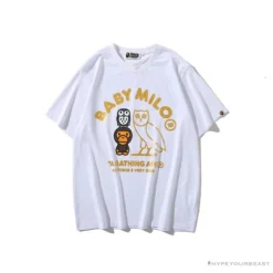 Hypeyourbeast BAPE Baby Milo Owl Bronzing Tee Shirt 'WHITE' Clothes